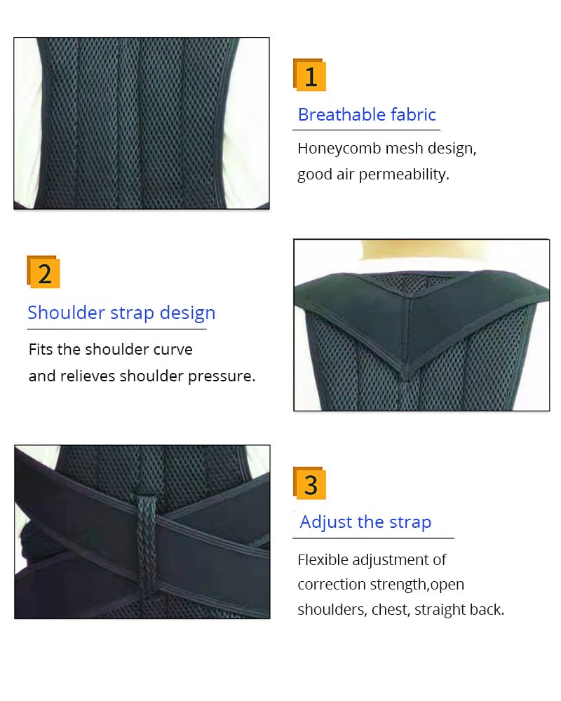 Back Brace Posture Corrector Back Lumbar Support Shoulder Posture Support for Improve Posture Provide Back Pain Relief