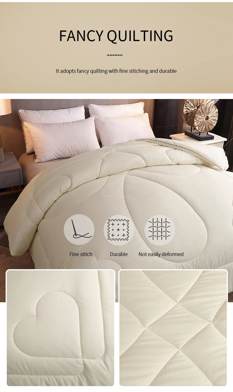 Natural Silk Quilt Mulberry Silk Quilt for Summer Winter Duvet King Queen Twin Size Bedding Handmade Pure Color Students Quilt