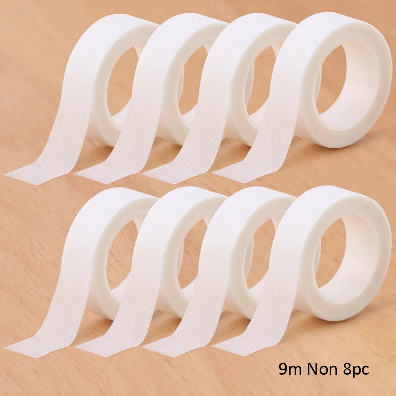 2/8PCS Micropore Lash Tape Eyelash Extension Supplies Transparent 4.5/9m Breathable Easy To Tear Medical Tapes Lash Makeup Tool