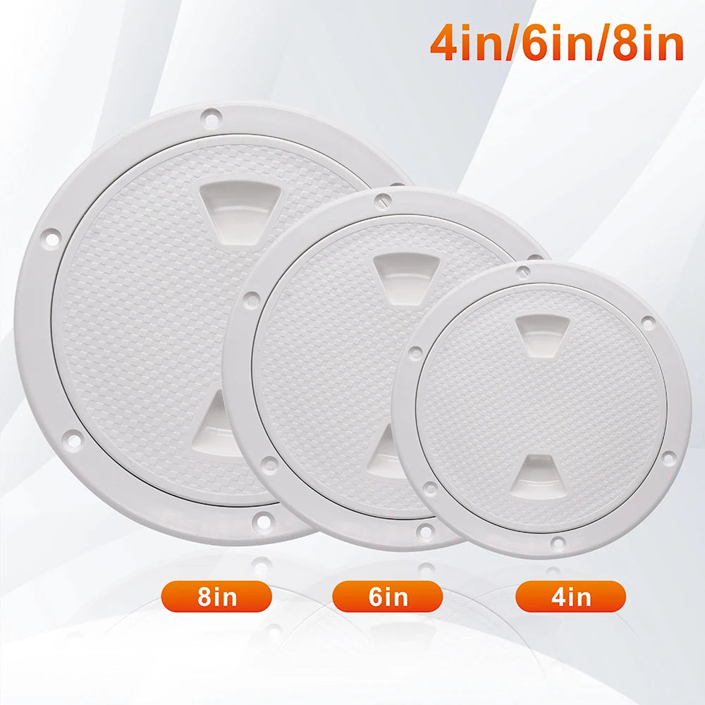 4 6 8inch ABS Hatch Cover Round Deck Inspection Access Plastic White Black Boat Screw Out Deck Inspection Plate For Yacht Marine