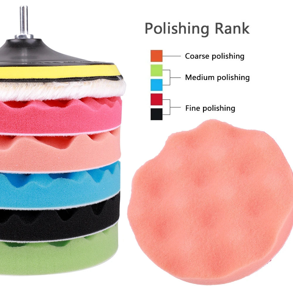 8Pcs Car Polishing Kit Polish Pad 3/5/7 Inch Car Polishing Disc Waxing Sponge Car Polisher Buffing For Car Polisher accessories