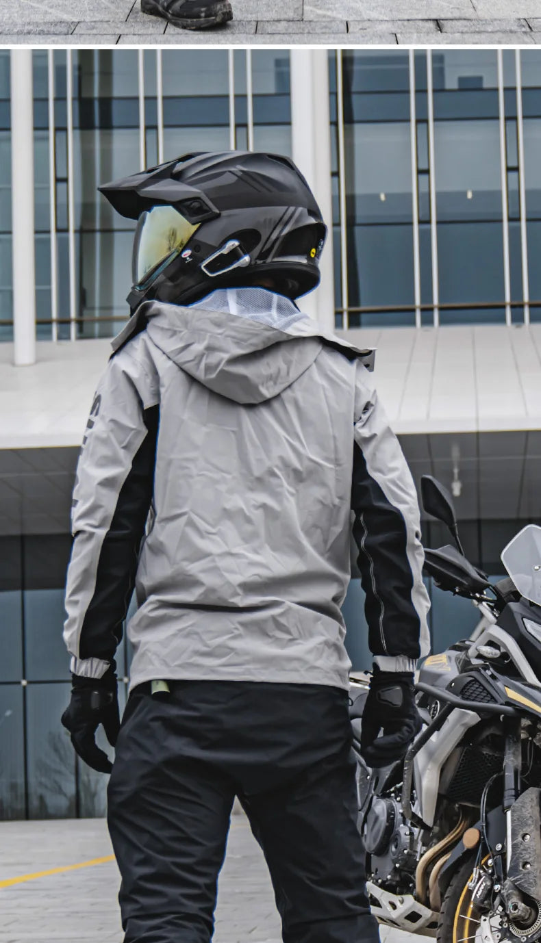 SULAITE Motorcycle Raincoat Suit Men Outdoor Waterproof Rainwear Shoes Cover Ultrathin Rain Coat Cycling Fishing Climbing Jacket