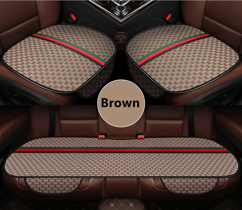 2021 new car seat four seasons universal three-piece single-piece polyester fiber car seat cushion winter cute rear trolley mat