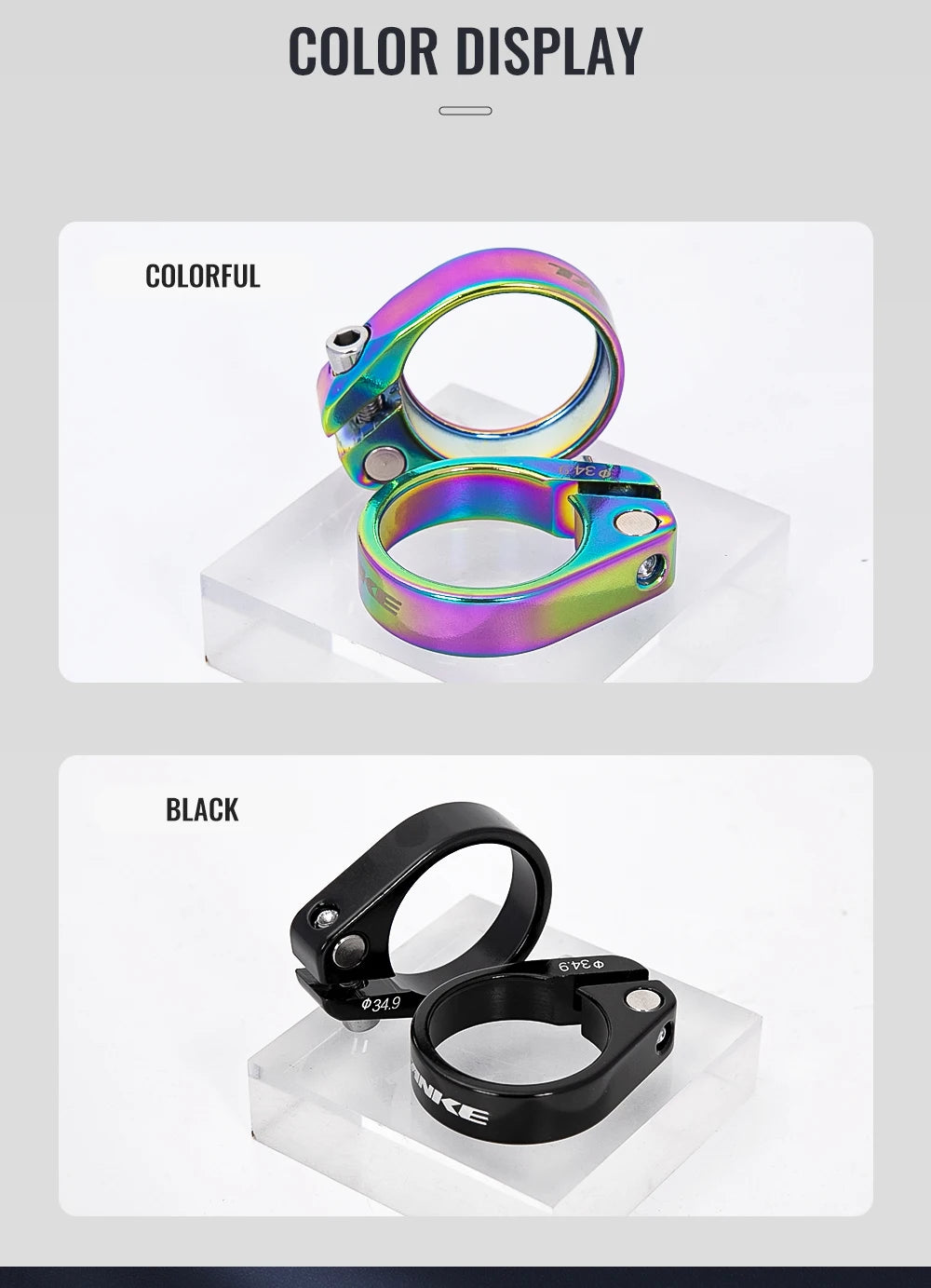 TANKE Seat Post Clamp MTB Road Bike 31.8 34.9mm Mountain Aluminum Alloy Ultralight Mountain Bicycle Seatpost Clamps Cycling Part