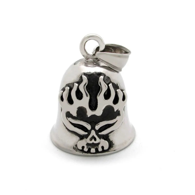 Biker Motorcycle Bell Necklace Charm Men\\\\'s Trend Jewelry Lucky Bell Pendant with Stainless Steel Chain