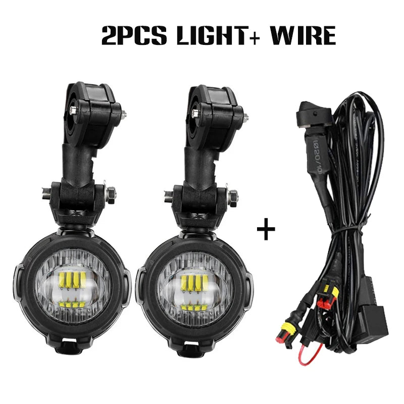 2 Pcs 40W LED Auxiliary Lamp 6000K Super Bright Fog Driving Light Kits Led Lighting Bulbs DRL For Motorcycle BMW K1600 R1200G