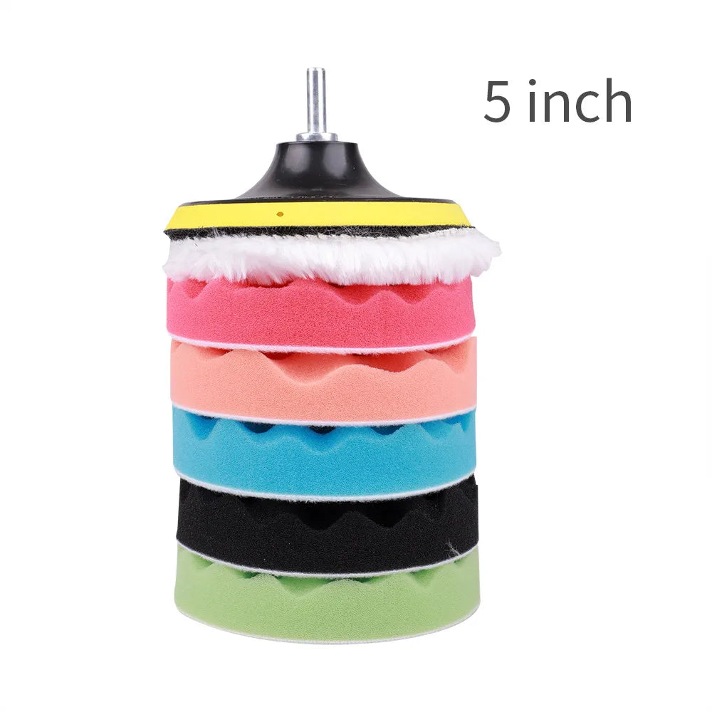 8Pcs Car Polishing Kit Polish Pad 3/5/7 Inch Car Polishing Disc Waxing Sponge Car Polisher Buffing For Car Polisher accessories