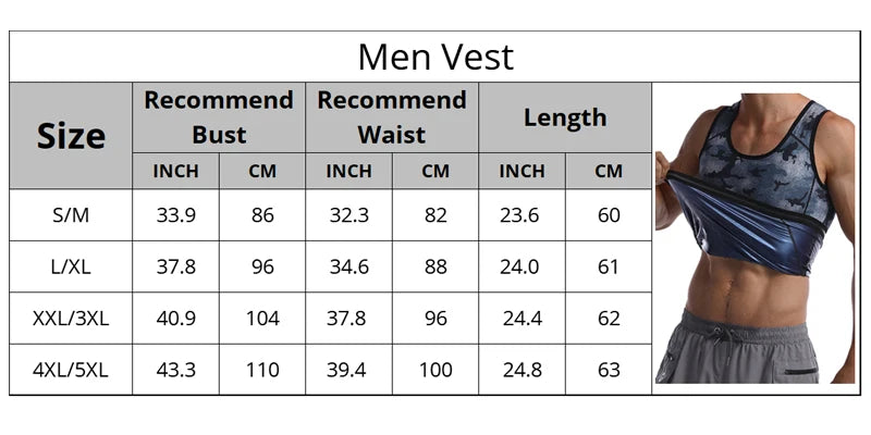 Sweat Sauna Body Shapers Vest Waist Trainer Tops Slimming Compression Shapewear Waist Shaper Corset for Men Workout Shirt