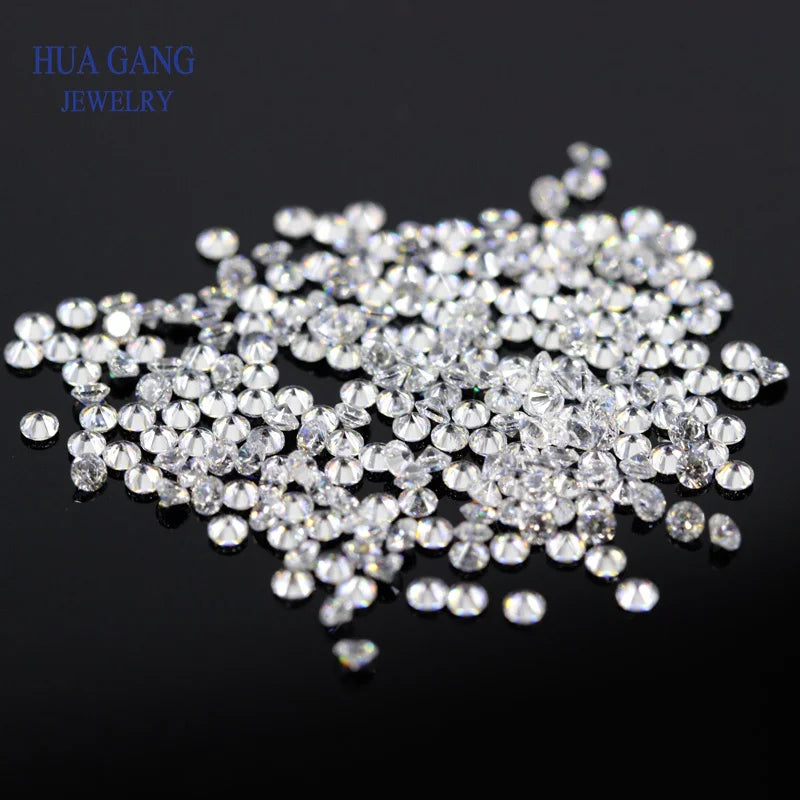 50pcs/200PCS AAAAA White 0.6~7.5mm Cubic Zirconia Stone Round  Brilliant Cut Loose CZ Stones Synthetic Gems Beads For Jewelry