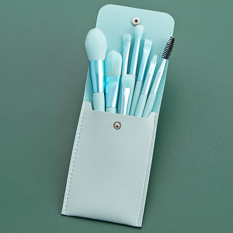 Ronshadow 8Pcs Professional Mini Makeup Brushes Set  Blush Foundation Powder Make Up Brush Tools Kit