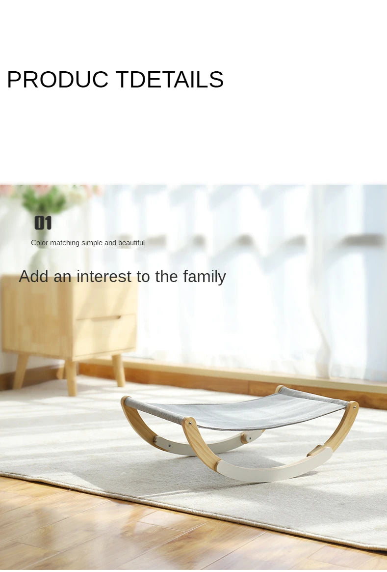 Cat Bed House for Cats Hammock Kitten Rocking Chair Solid Wood Bed Swing Cat Basket Beds and Houses for Cat Pet Supplies Dog