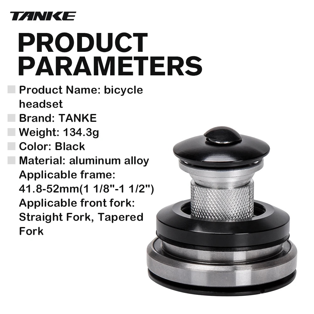 TANKE-MTB Mountain Bike Bowl Group, Aluminum Alloy Headset,Tapered Straight Fork Bearing,44-52mm,55mm,56mm,11/8 ",11/2",28.6mm
