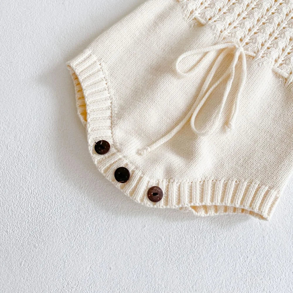 Spring Baby Clothes Girls Romper Autumn Long Sleeve Baby Girl Knit Hollow Out Rompers Baby Jumpsuit Baby Clothes