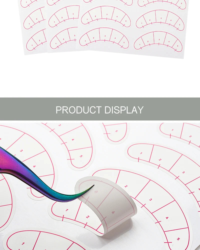 70 Pairs Eyelash Mapping Stickers Under Eye Positioning Tips Sticker for Lashes Extension Practice Eye Pads Paper Patches Tools