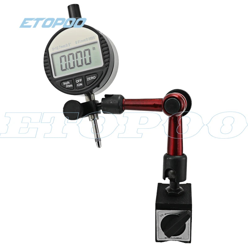 Digital Dial Indicator 0-12.7mm/0.5'' 0-25.4mm 0.01mm Mini Magnetic Base Holder Gauge Caliper Measuring Tools
