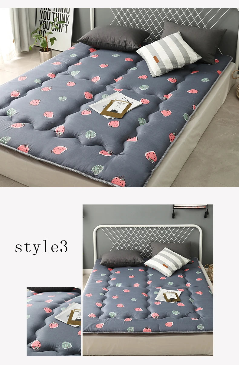 Comfortable Soft Fold Tatami Mattress students dormitory single/double Bedding Mattress Topper Tatami Thick Warm Mat With Straps