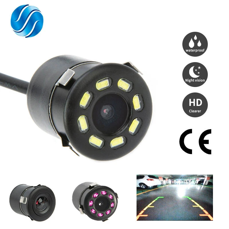 SINOVCLE Reverse Camera Rearview Car  Infrared Night With & Without LED Vehicle Backup Wiring Waterproof HD  Camera Kit