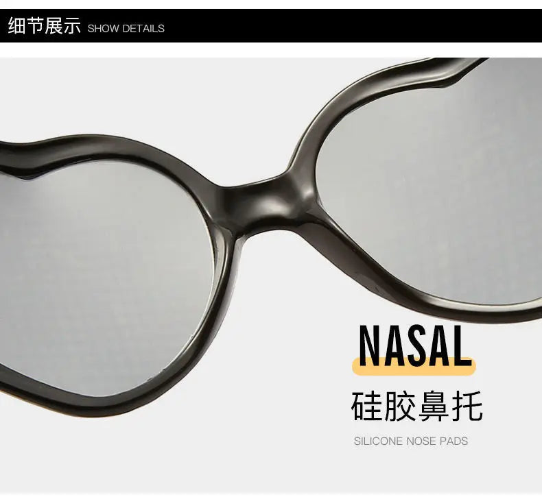 Love Heart Shaped Effects Glasses Watch The Lights Change to Heart Shape At Night Diffraction Glasses Women Fashion Sunglasses