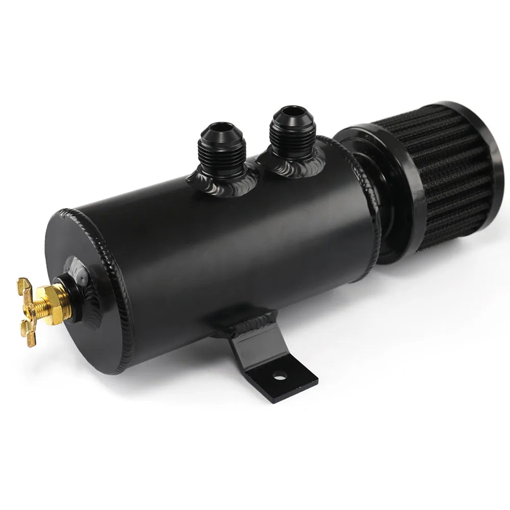 750ml Aluminum AN10 Oil Catch Can Exhaust Reservoir Tank with Breather Filter Baffled Kit Fuel Tank OCC-1011