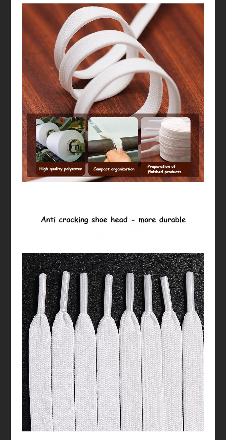 White Black Flat Shoelaces for Sneakers laces Shoe Strings Classic Shoe laces 70/90/100/120/140/160CM High-quality Shoelace