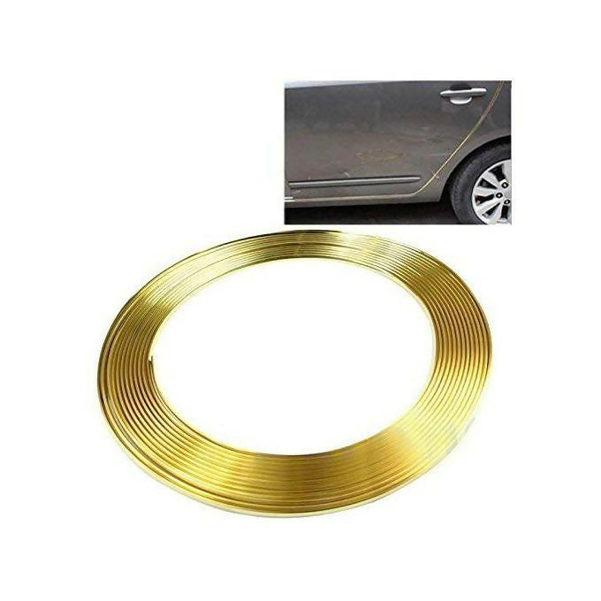 15M Car Door Edge Guard Highly Flexible Gold Chrome Styling Molding Strip Trim Protective - No Glue