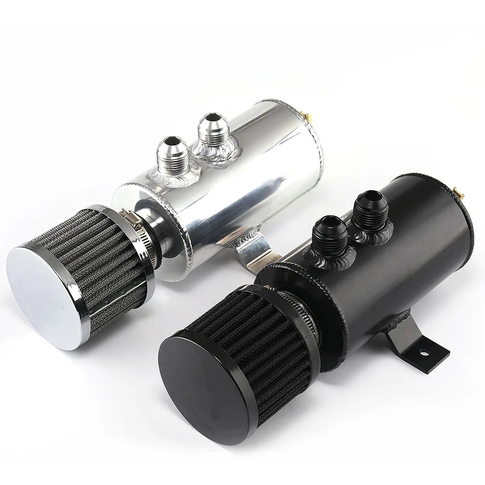 750ml Aluminum AN10 Oil Catch Can Exhaust Reservoir Tank with Breather Filter Baffled Kit Fuel Tank OCC-1011