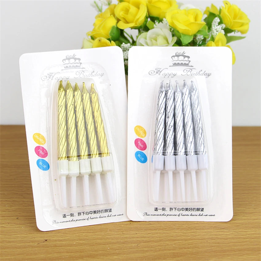 10pc Metallic Birthday Candles Set