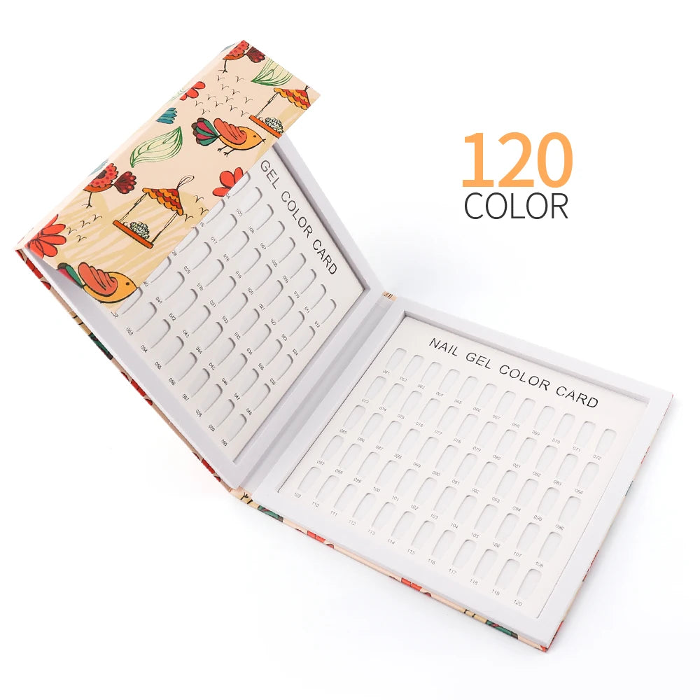 120 Colors Fake Nail Tips Display Book Fake Nails Storing Cards Nail Polish Showing Chart Shelf Book