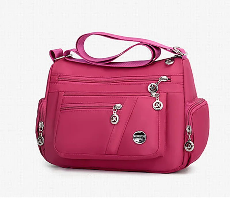 Large Capacity Women Crossbody Bag Waterproof Tote Casual Nylon Shoulder Bag Purse Handbag Lightweight Travel Messenger Bag