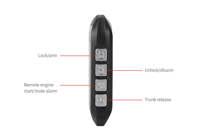 2 Way Car Alarm LCD Display Remote Start Push Button Shock Sensor Microwave Detection Warning Universal System With Siren