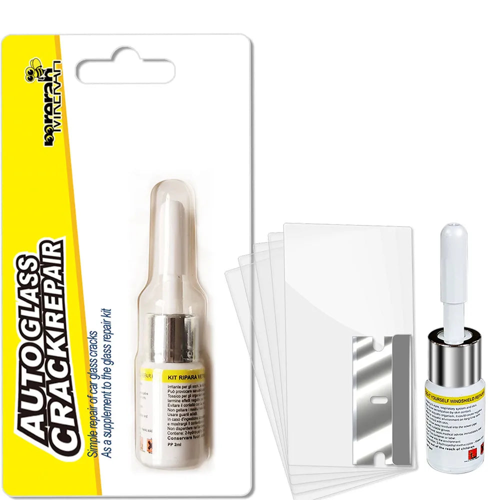 Car Window Repair Fluid Cracked Glass Scratch Repair Kit Windshield Repair Liquid for Car Auto Window Glasss Crack Restore Tool