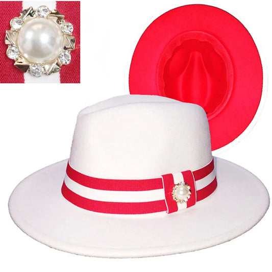 Fedora hat men and women jazz hat stretch ribbon accessories white top hat church men's winter hat шапка женскаязима 2021