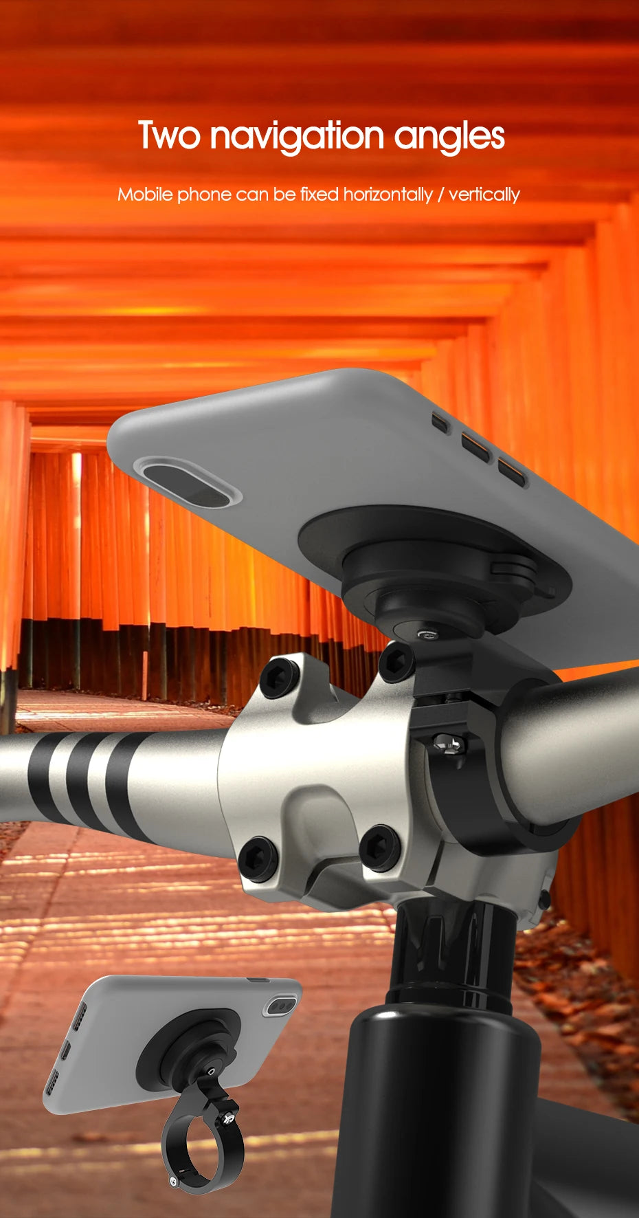 Motorcycle  Phone Holder Bicycle Phone Mount Moto MTB Road Mountain Bike Cellphone Bracket Accessories Quick Attach Lock