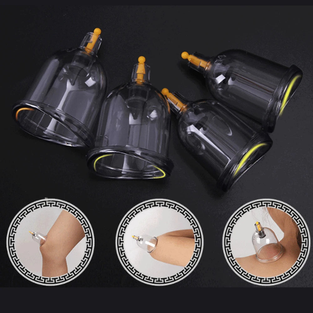 Cupping Massage Cups Therapy Sets Hijama Chinese Acupoint with Vacuum Pump for Body Back Massage Pain Relief Physical Therapy