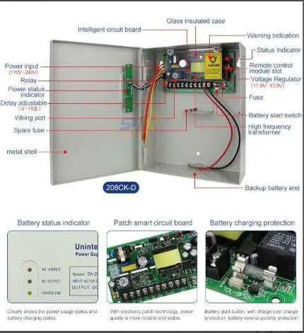 DC12V 5A 50W Door Access Control System Switch Power Supply AC 110~240V Door Access Control Power Supply