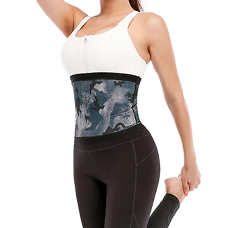 New Camouflage Waist Shaper Sweat Sauna Belt Women Waist Trainer Slimming Belly Shaper Tummy Control Gym Shapewear Corset