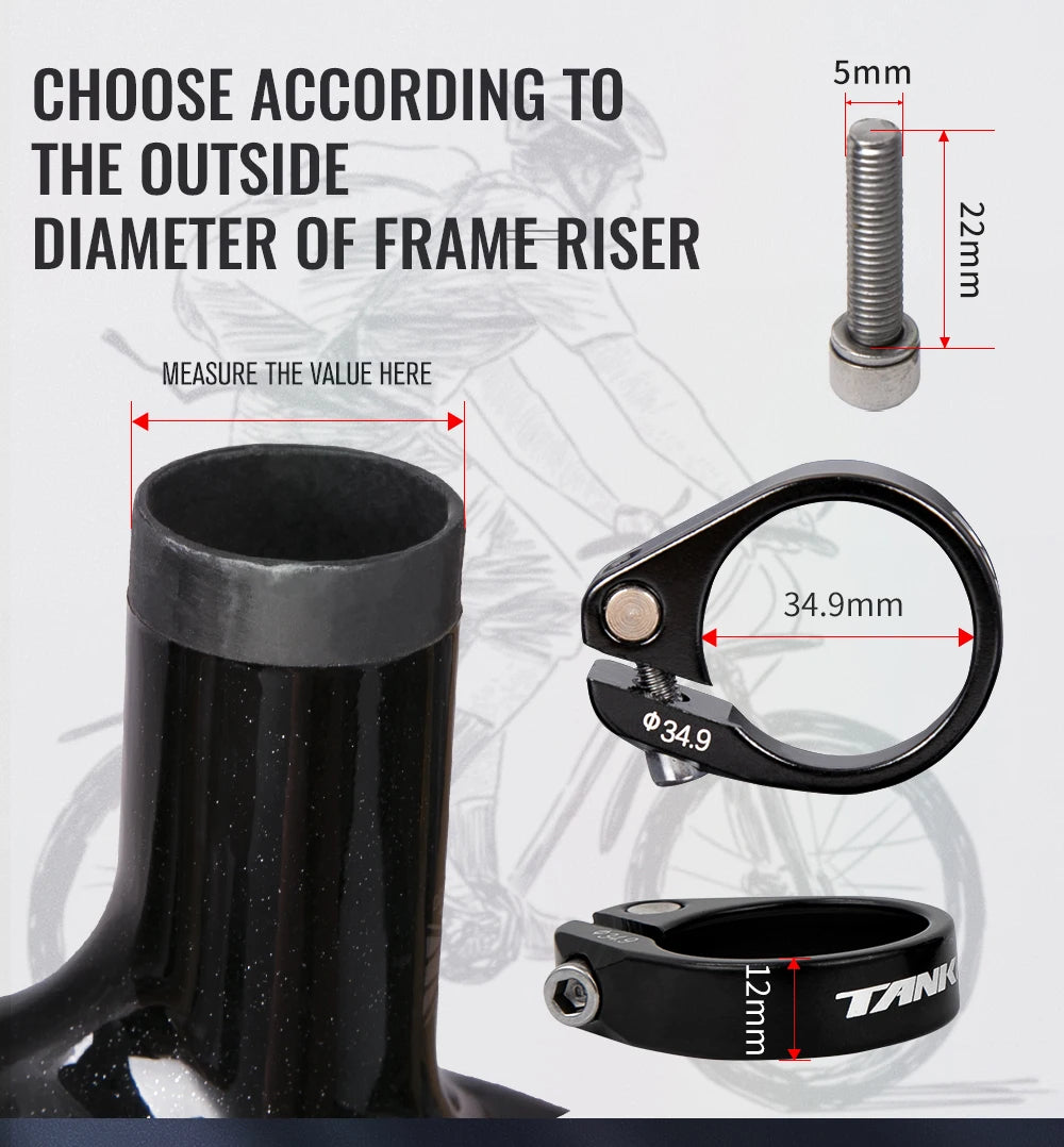 TANKE Seat Post Clamp MTB Road Bike 31.8 34.9mm Mountain Aluminum Alloy Ultralight Mountain Bicycle Seatpost Clamps Cycling Part