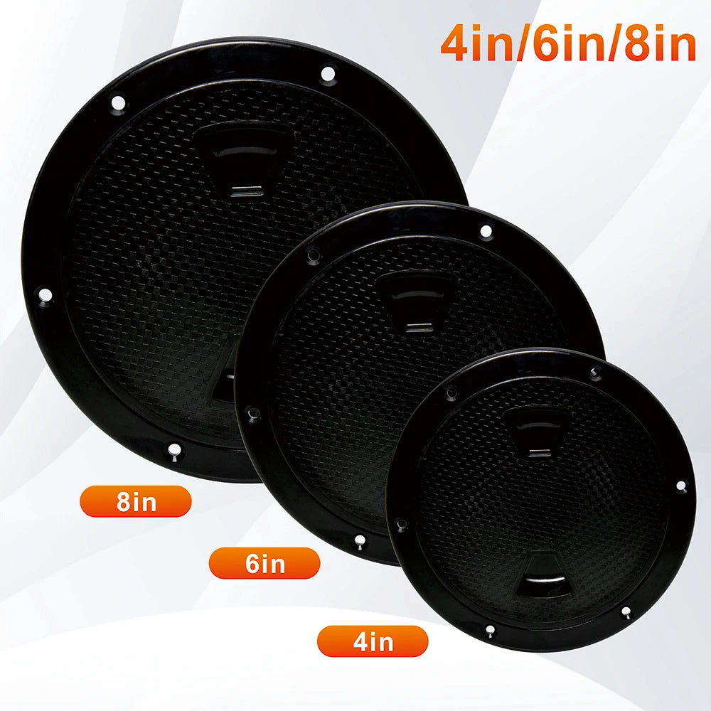 4 6 8inch ABS Hatch Cover Round Deck Inspection Access Plastic White Black Boat Screw Out Deck Inspection Plate For Yacht Marine