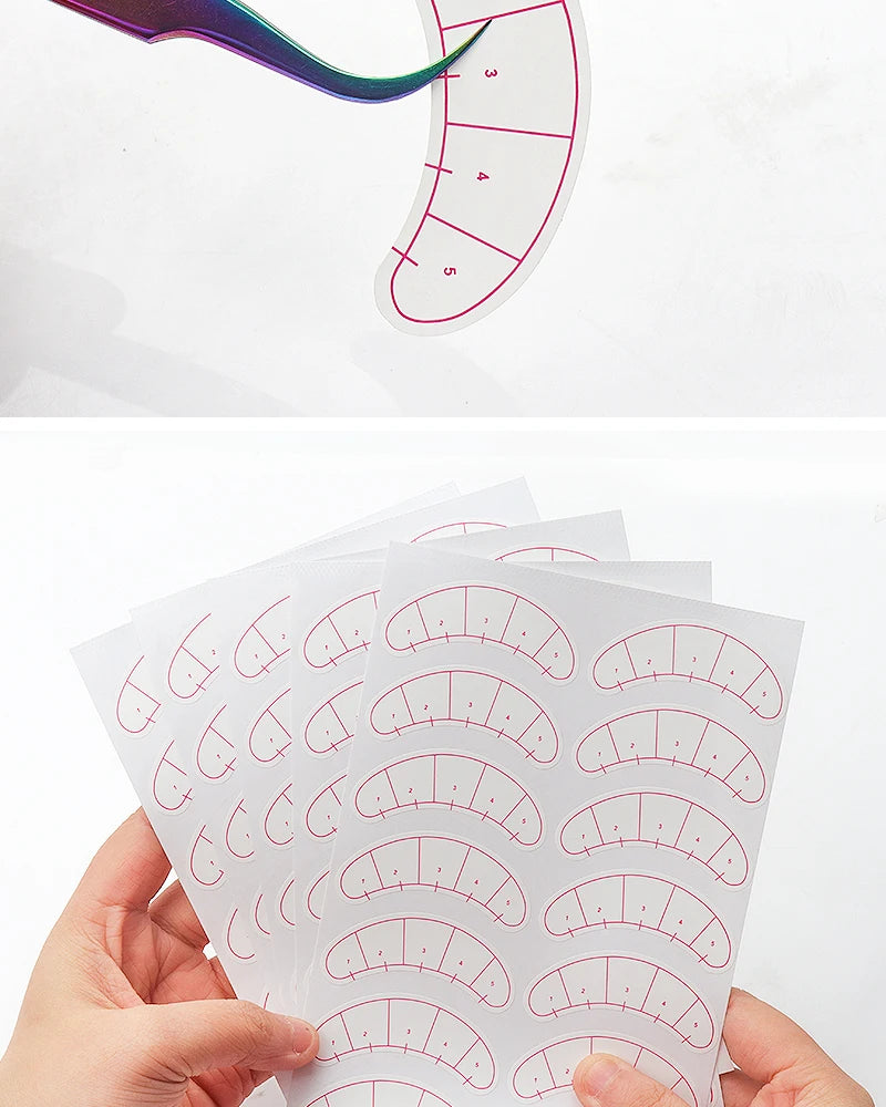 70 Pairs Eyelash Mapping Stickers Under Eye Positioning Tips Sticker for Lashes Extension Practice Eye Pads Paper Patches Tools