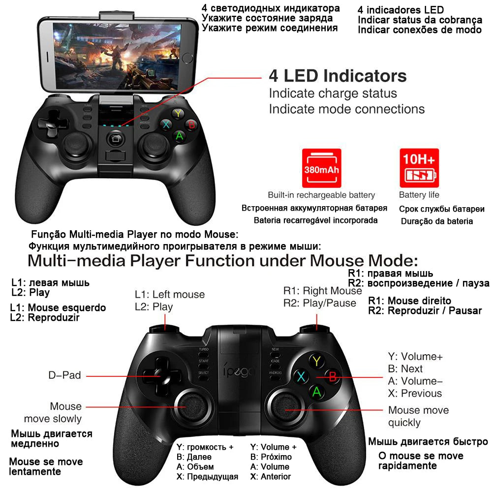 Control Gamepad PUBG Bluetooth USB For iPhone Android PC PS4 PS3 Playstation PS 4 3 Nintendo Switch Controller Mobile Game Pad