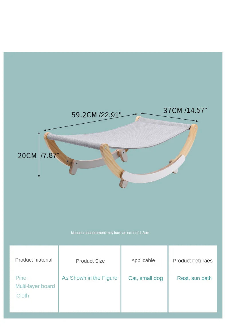 Cat Bed House for Cats Hammock Kitten Rocking Chair Solid Wood Bed Swing Cat Basket Beds and Houses for Cat Pet Supplies Dog