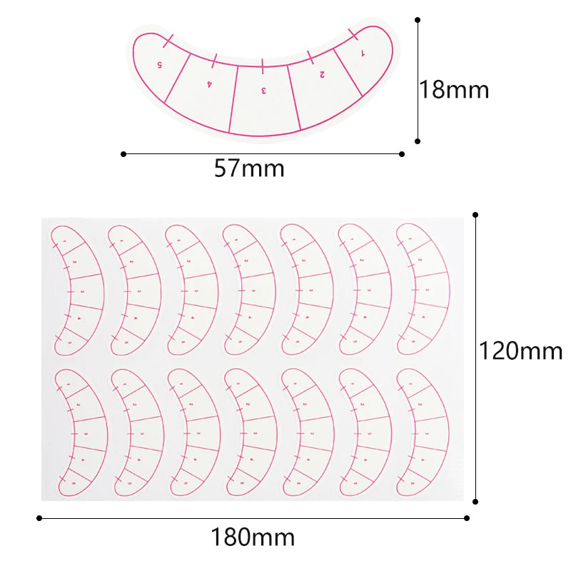 70 Pairs Eyelash Mapping Stickers Under Eye Positioning Tips Sticker for Lashes Extension Practice Eye Pads Paper Patches Tools