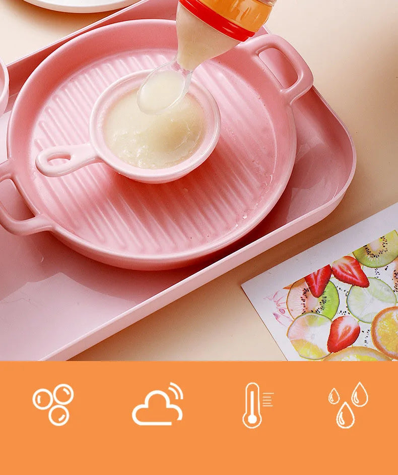 Safe Useful Silicone Baby Bottle With Spoon Food Supplement Rice Cereal Bottles Squeeze Spoon Milk Feeding Bottle Cup