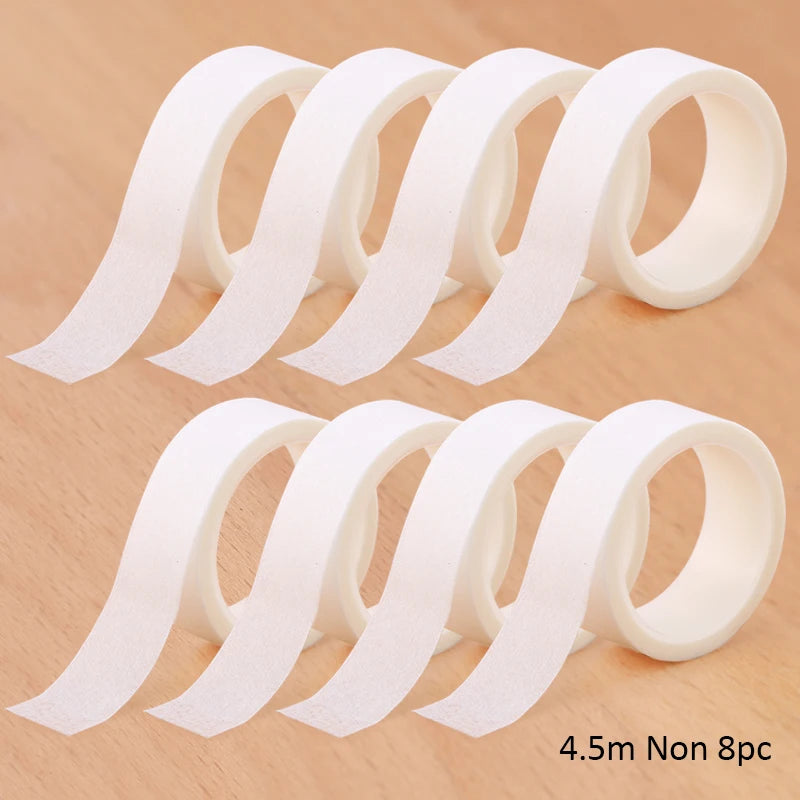2/8PCS Micropore Lash Tape Eyelash Extension Supplies Transparent 4.5/9m Breathable Easy To Tear Medical Tapes Lash Makeup Tool