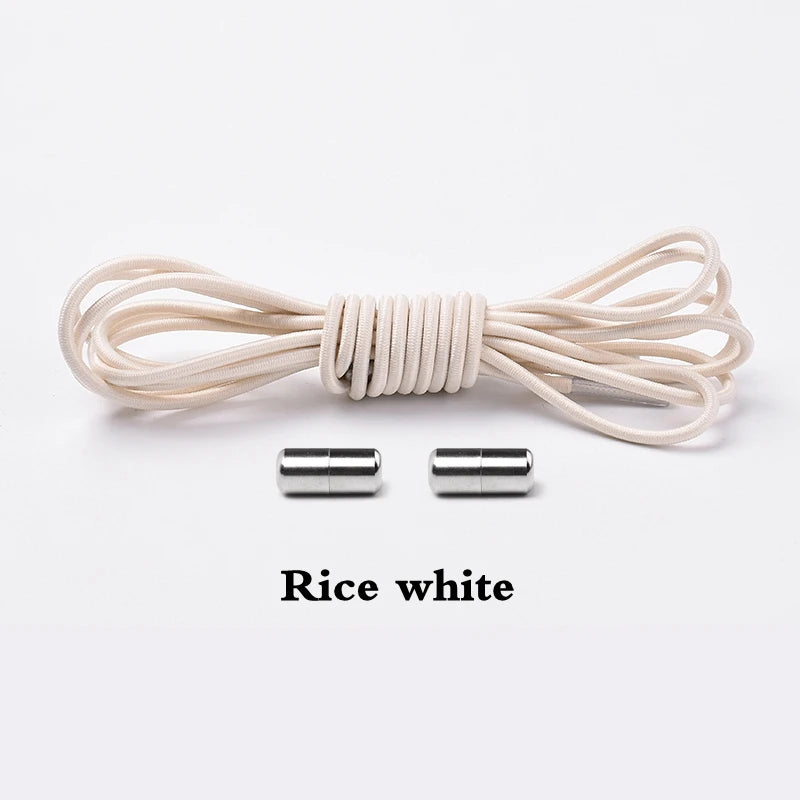 Elastic Laces Sneakers Round Shoelaces without ties Rubber No Tie Shoe laces Shoes Kids Adult Quick Shoe lace Rubber Bands