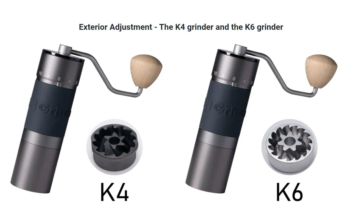 Kingrinder K4 /K6 manual coffee grinder portable mill 420stainless steel 48mm stainless steel Titanium plating burr