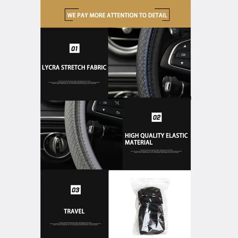 All Season Car Steering Wheel Cover Anti-Slip Durable Wheel Protector Universal Fit For Car Truck SUV