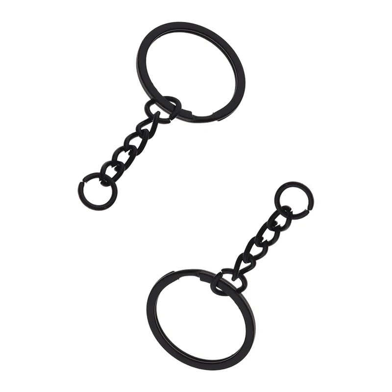 10pcs/lot Flat Key Chain Key Ring Keychain Long Round Split Keyrings Keychain For Jewelry Making  Accessories Wholesale