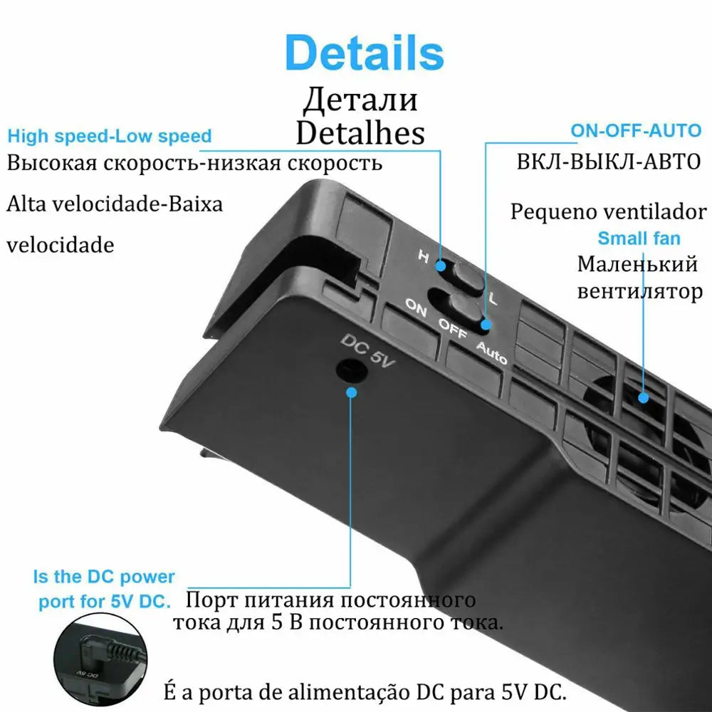 Base Support For Sony Playstation Play Station PS 4 PS4 Pro Slim Stand Control Cooler Cooling Fan Game Console Accessory Holder