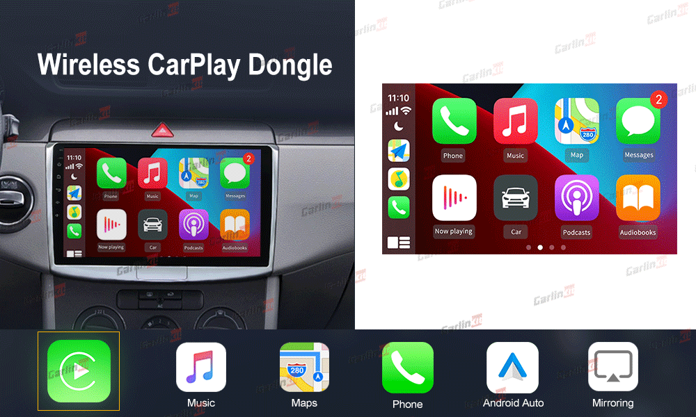 Carlinkit Wired/Wireless CarPlay Wireless Android Auto Dongle Mirror For Modify Android Screen Car Ariplay  Smart Link IOS 14 15